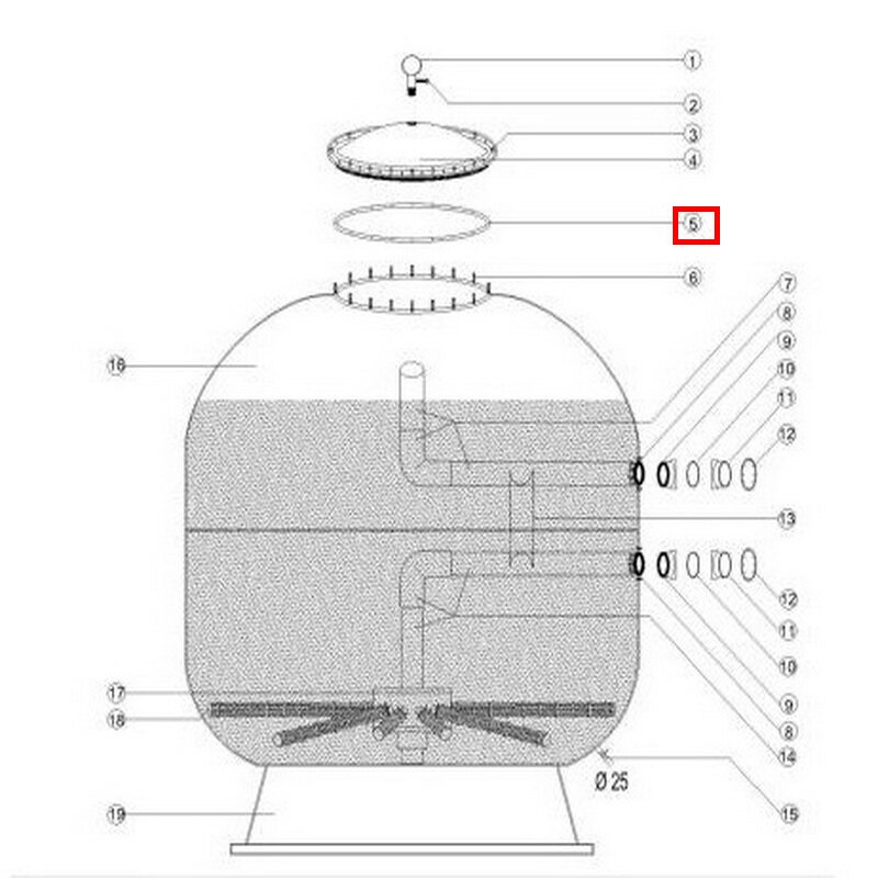 Уплотнительное кольцо крышки фильтра Aquaviva D1050/1250/1400 мм